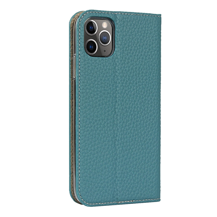 For iPhone 11 Pro Litchi Genuine Leather Phone Case (Sky Blue) - iPhone 11 Pro Cases by buy2fix | Online Shopping UK | buy2fix