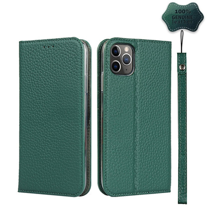For iPhone 11 Pro Max Litchi Genuine Leather Phone Case (Green) - iPhone 11 Pro Max Cases by buy2fix | Online Shopping UK | buy2fix