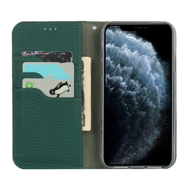 For iPhone 11 Pro Max Litchi Genuine Leather Phone Case (Green) - iPhone 11 Pro Max Cases by buy2fix | Online Shopping UK | buy2fix