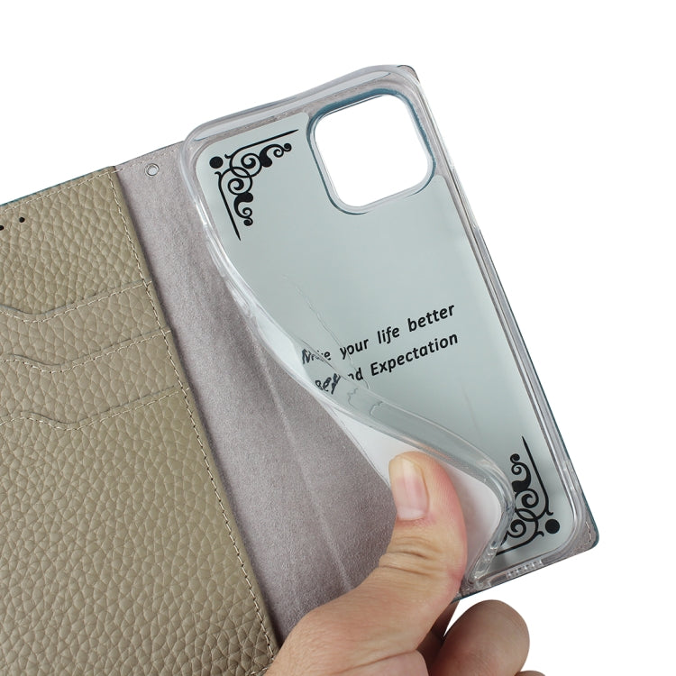 For iPhone 11 Pro Max Litchi Genuine Leather Phone Case (Sky Blue) - iPhone 11 Pro Max Cases by buy2fix | Online Shopping UK | buy2fix