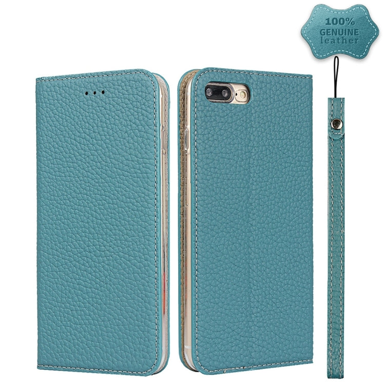 Litchi Genuine Leather Phone Case For iPhone 7 Plus / 8 Plus(Sky Blue) - More iPhone Cases by buy2fix | Online Shopping UK | buy2fix