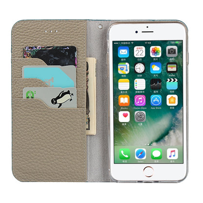 Litchi Genuine Leather Phone Case For iPhone 7 Plus / 8 Plus(Sky Blue) - More iPhone Cases by buy2fix | Online Shopping UK | buy2fix