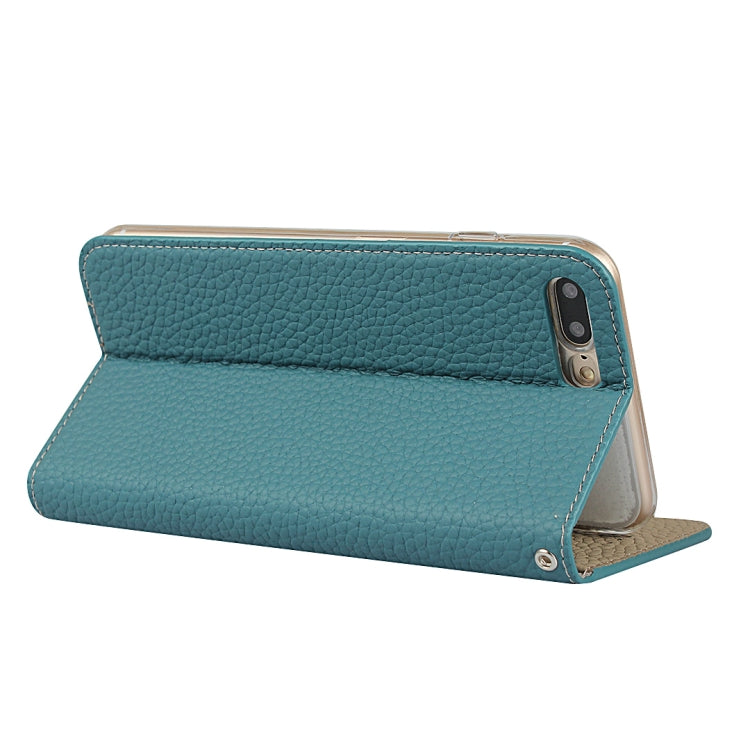 Litchi Genuine Leather Phone Case For iPhone 7 Plus / 8 Plus(Sky Blue) - More iPhone Cases by buy2fix | Online Shopping UK | buy2fix