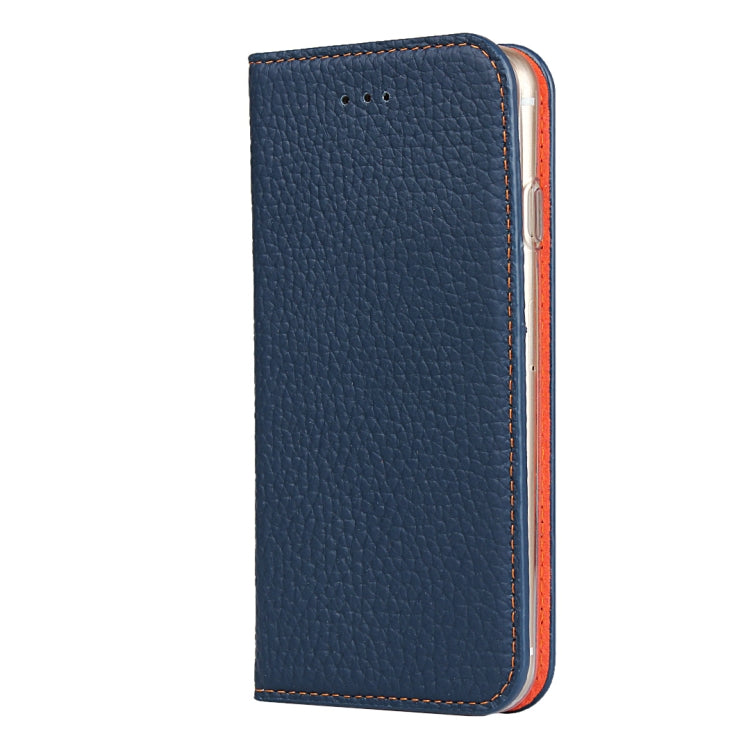 Litchi Genuine Leather Phone Case For iPhone 6 & 6s(Dark Blue) - More iPhone Cases by buy2fix | Online Shopping UK | buy2fix