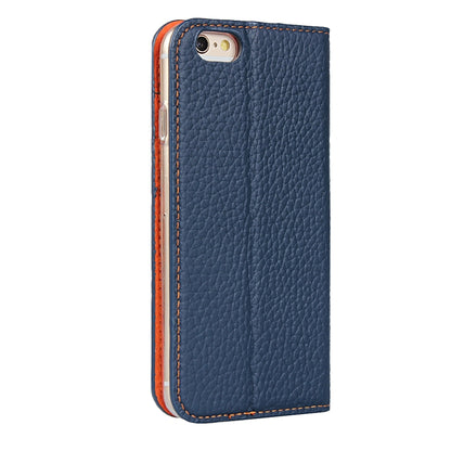 Litchi Genuine Leather Phone Case For iPhone 6 & 6s(Dark Blue) - More iPhone Cases by buy2fix | Online Shopping UK | buy2fix