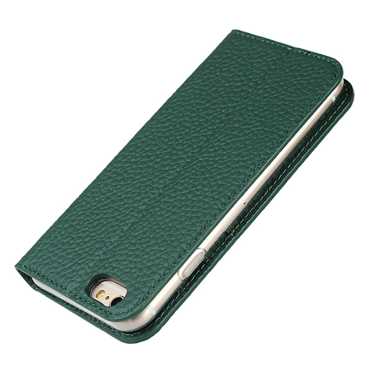 Litchi Genuine Leather Phone Case For iPhone 6 & 6s(Green) - More iPhone Cases by buy2fix | Online Shopping UK | buy2fix