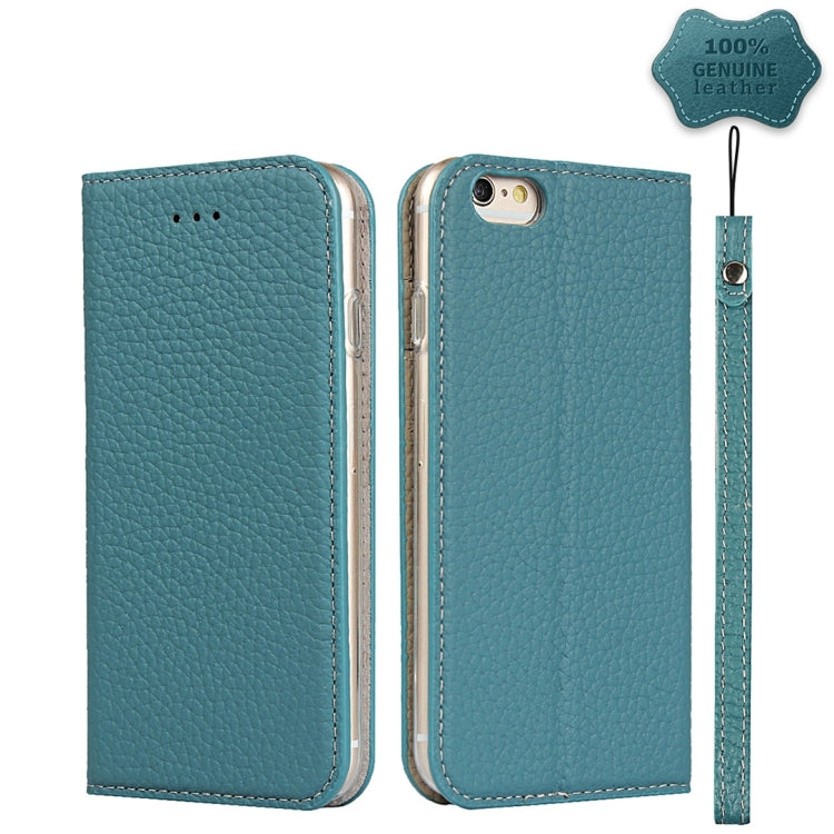 Litchi Genuine Leather Phone Case For iPhone 6 & 6s(Sky Blue) - More iPhone Cases by buy2fix | Online Shopping UK | buy2fix