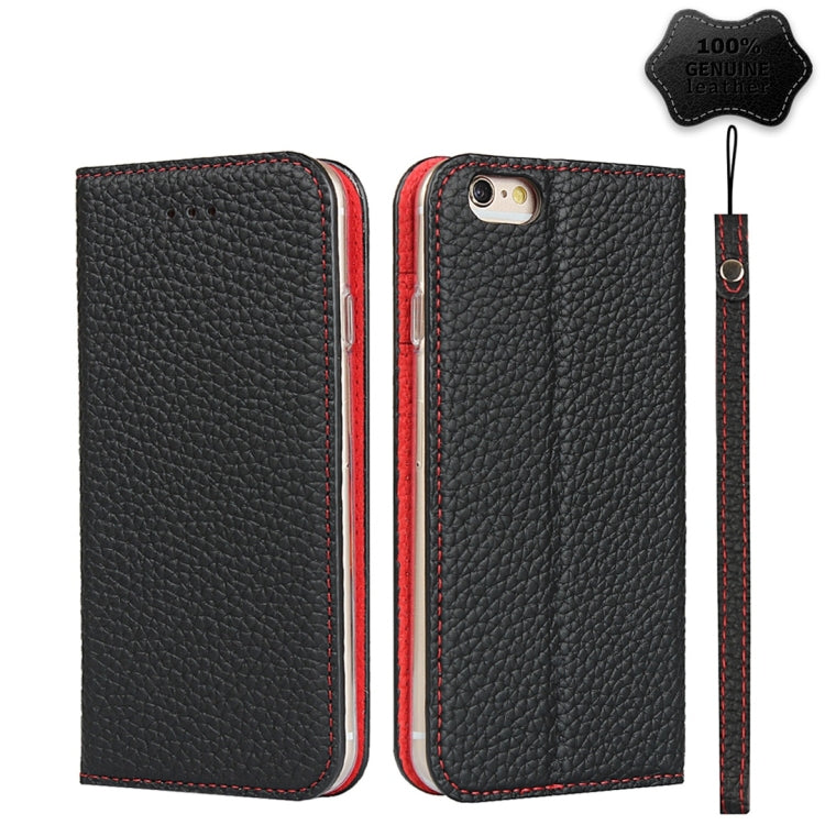 Litchi Genuine Leather Phone Case For iPhone 6 Plus & 6s Plus(Black) - More iPhone Cases by buy2fix | Online Shopping UK | buy2fix