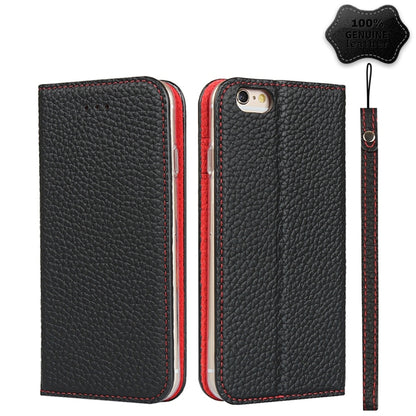 Litchi Genuine Leather Phone Case For iPhone 6 Plus & 6s Plus(Black) - More iPhone Cases by buy2fix | Online Shopping UK | buy2fix