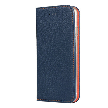 Litchi Genuine Leather Phone Case For iPhone 6 Plus & 6s Plus(Dark Blue) - More iPhone Cases by buy2fix | Online Shopping UK | buy2fix