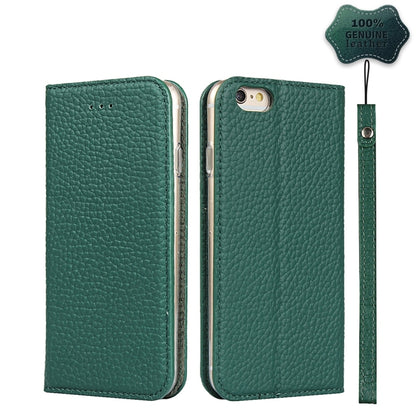 Litchi Genuine Leather Phone Case For iPhone 6 Plus & 6s Plus(Green) - More iPhone Cases by buy2fix | Online Shopping UK | buy2fix