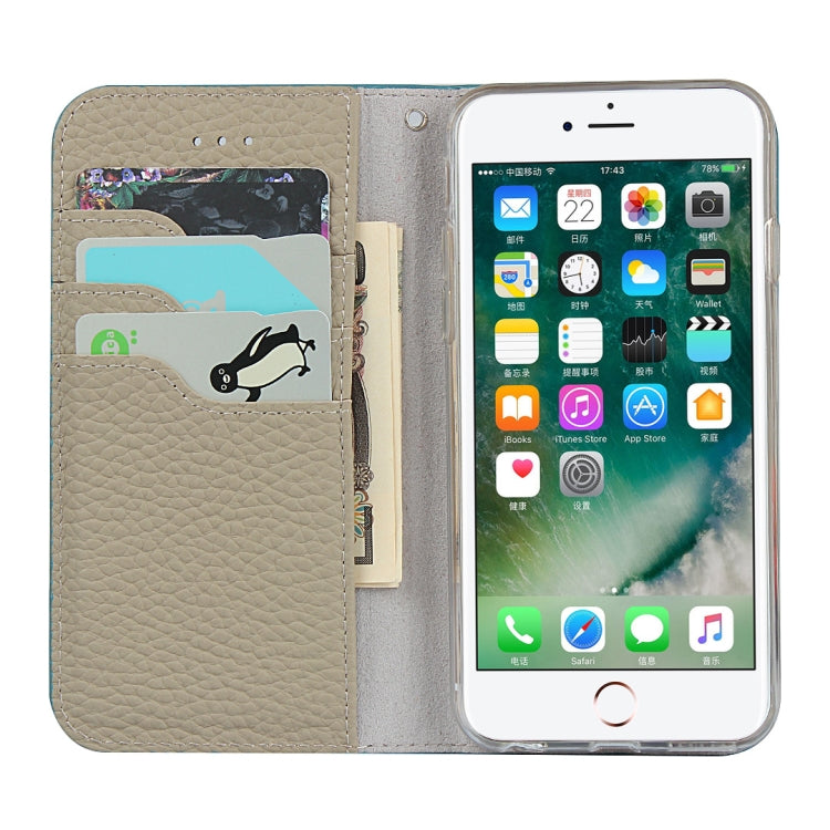 Litchi Genuine Leather Phone Case For iPhone 6 Plus & 6s Plus(Sky Blue) - More iPhone Cases by buy2fix | Online Shopping UK | buy2fix
