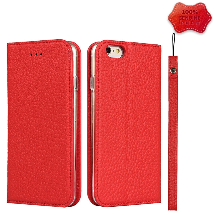 Litchi Genuine Leather Phone Case For iPhone 6 Plus & 6s Plus(Red) - More iPhone Cases by buy2fix | Online Shopping UK | buy2fix