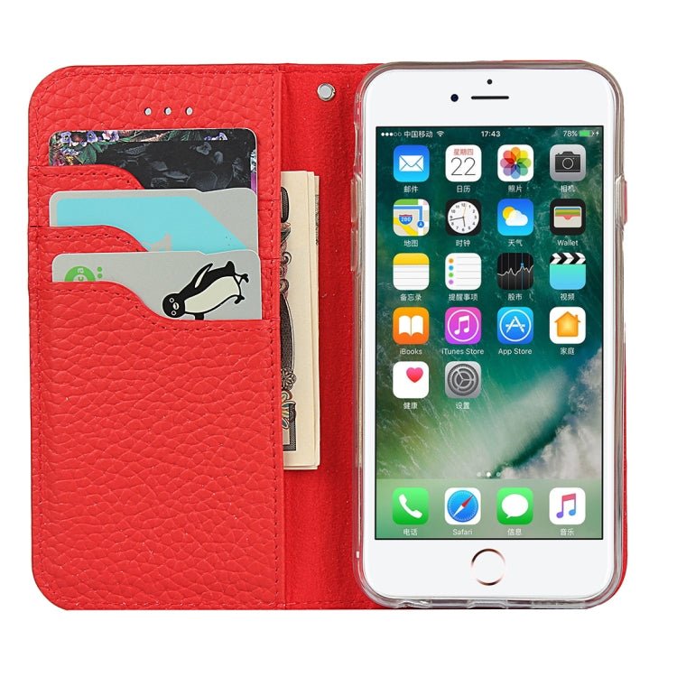 Litchi Genuine Leather Phone Case For iPhone 6 Plus & 6s Plus(Red) - More iPhone Cases by buy2fix | Online Shopping UK | buy2fix