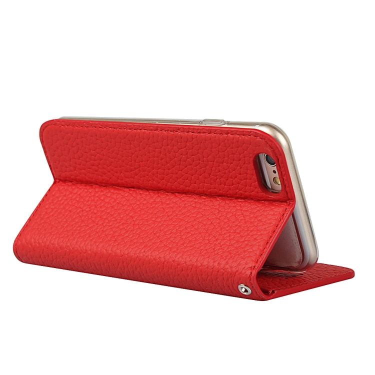 Litchi Genuine Leather Phone Case For iPhone 6 Plus & 6s Plus(Red) - More iPhone Cases by buy2fix | Online Shopping UK | buy2fix
