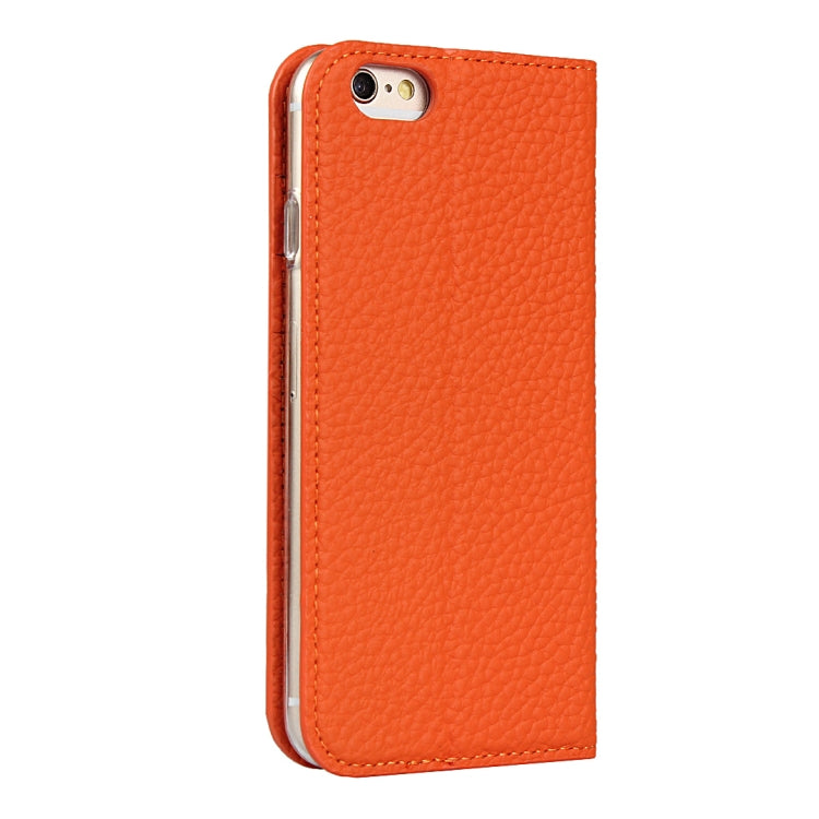 Litchi Genuine Leather Phone Case For iPhone 6 Plus & 6s Plus(Orange) - More iPhone Cases by buy2fix | Online Shopping UK | buy2fix