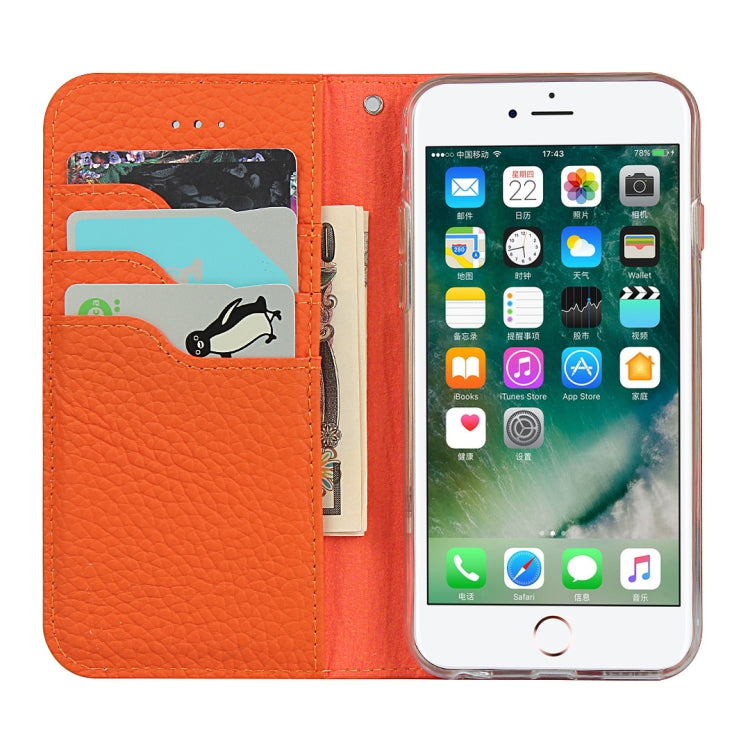 Litchi Genuine Leather Phone Case For iPhone 6 Plus & 6s Plus(Orange) - More iPhone Cases by buy2fix | Online Shopping UK | buy2fix