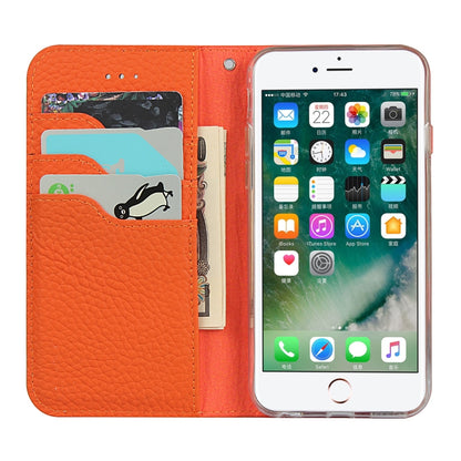 Litchi Genuine Leather Phone Case For iPhone 6 Plus & 6s Plus(Orange) - More iPhone Cases by buy2fix | Online Shopping UK | buy2fix