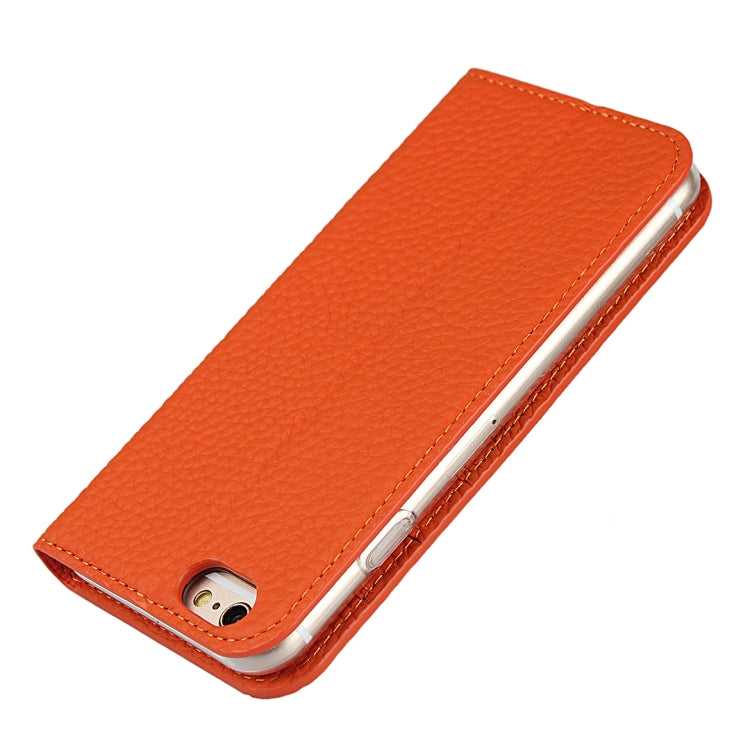 Litchi Genuine Leather Phone Case For iPhone 6 Plus & 6s Plus(Orange) - More iPhone Cases by buy2fix | Online Shopping UK | buy2fix