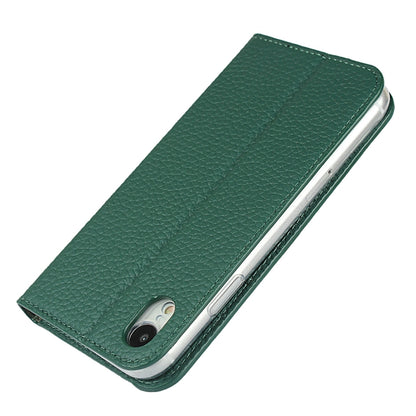 For iPhone XR Litchi Genuine Leather Phone Case(Green) - More iPhone Cases by buy2fix | Online Shopping UK | buy2fix