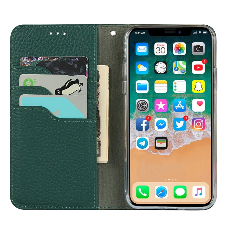 For iPhone XS Max Litchi Genuine Leather Phone Case(Green) - More iPhone Cases by buy2fix | Online Shopping UK | buy2fix