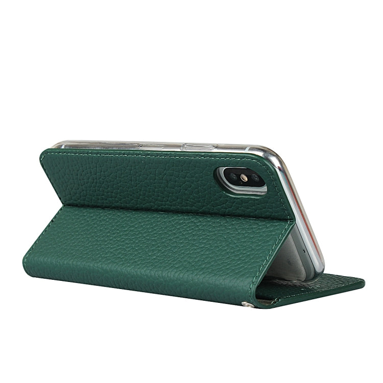 For iPhone XS Max Litchi Genuine Leather Phone Case(Green) - More iPhone Cases by buy2fix | Online Shopping UK | buy2fix