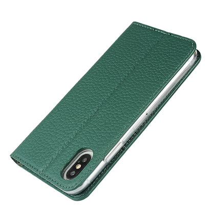 For iPhone XS Max Litchi Genuine Leather Phone Case(Green) - More iPhone Cases by buy2fix | Online Shopping UK | buy2fix