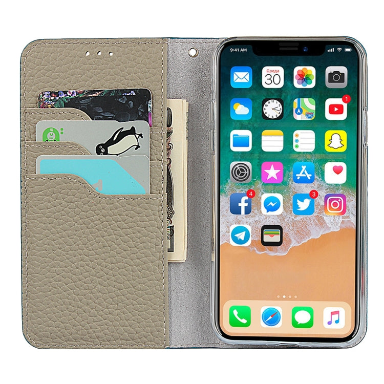 For iPhone XS Max Litchi Genuine Leather Phone Case(Sky Blue) - More iPhone Cases by buy2fix | Online Shopping UK | buy2fix