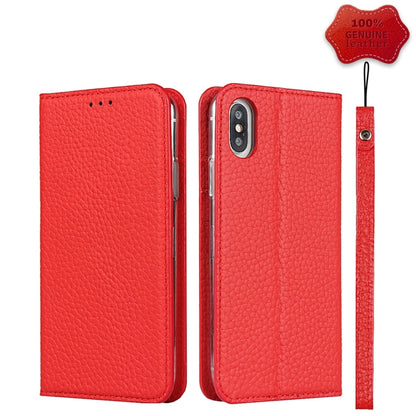 For iPhone XS Max Litchi Genuine Leather Phone Case(Red) - More iPhone Cases by buy2fix | Online Shopping UK | buy2fix