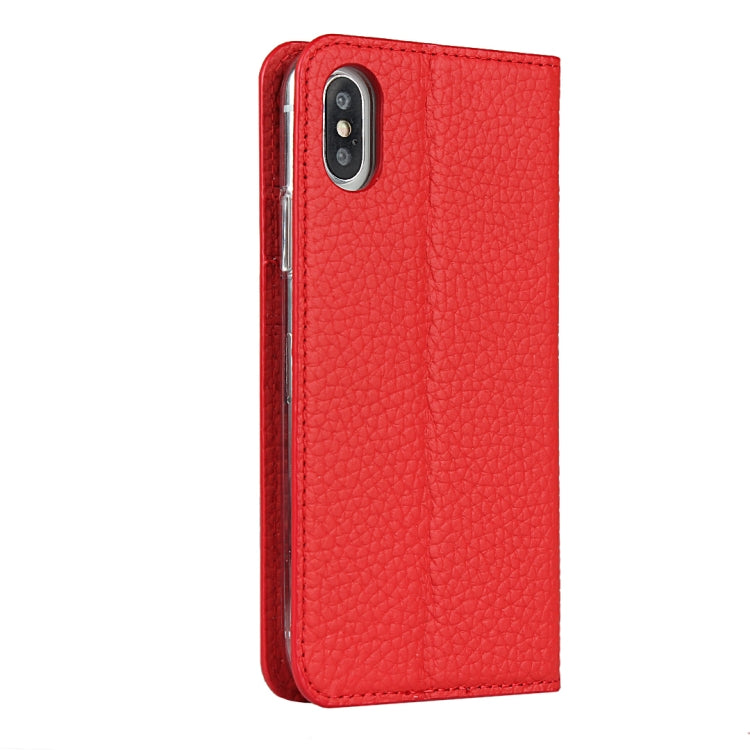 For iPhone XS Max Litchi Genuine Leather Phone Case(Red) - More iPhone Cases by buy2fix | Online Shopping UK | buy2fix