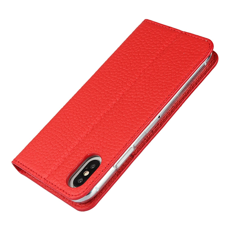 For iPhone XS Max Litchi Genuine Leather Phone Case(Red) - More iPhone Cases by buy2fix | Online Shopping UK | buy2fix