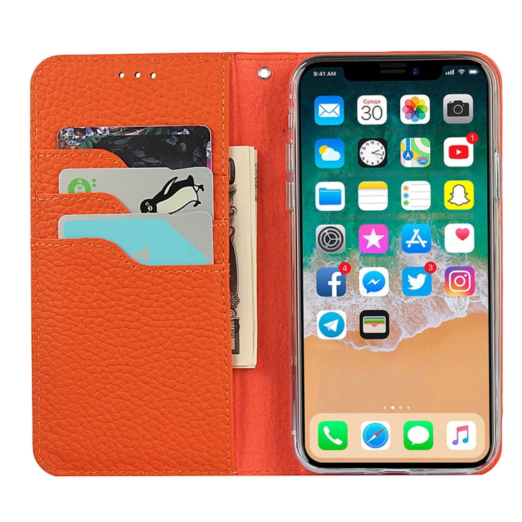 For iPhone XS Max Litchi Genuine Leather Phone Case(Orange) - More iPhone Cases by buy2fix | Online Shopping UK | buy2fix