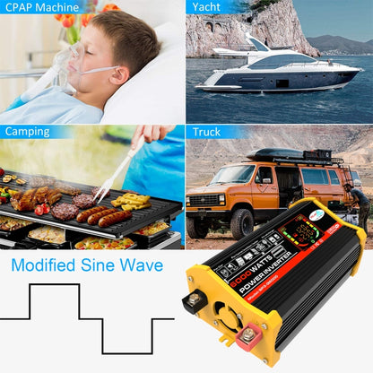 Legend III Generation DC12V to AC110V 6000W Modified Square Wave Car Power Inverter with LED Display(Black) - Modified Square Wave by buy2fix | Online Shopping UK | buy2fix