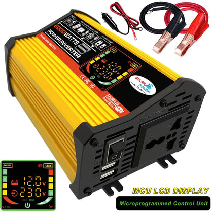 Legend III Generation DC12V to AC110V 6000W Modified Square Wave Car Power Inverter with LED Display(Yellow) - Modified Square Wave by buy2fix | Online Shopping UK | buy2fix