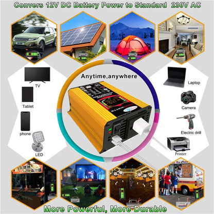 Tang III Generation 12V to 220V 6000W Modified Square Wave Car Power Inverter with LCD Display & Dual USB(Yellow) - Modified Square Wave by buy2fix | Online Shopping UK | buy2fix