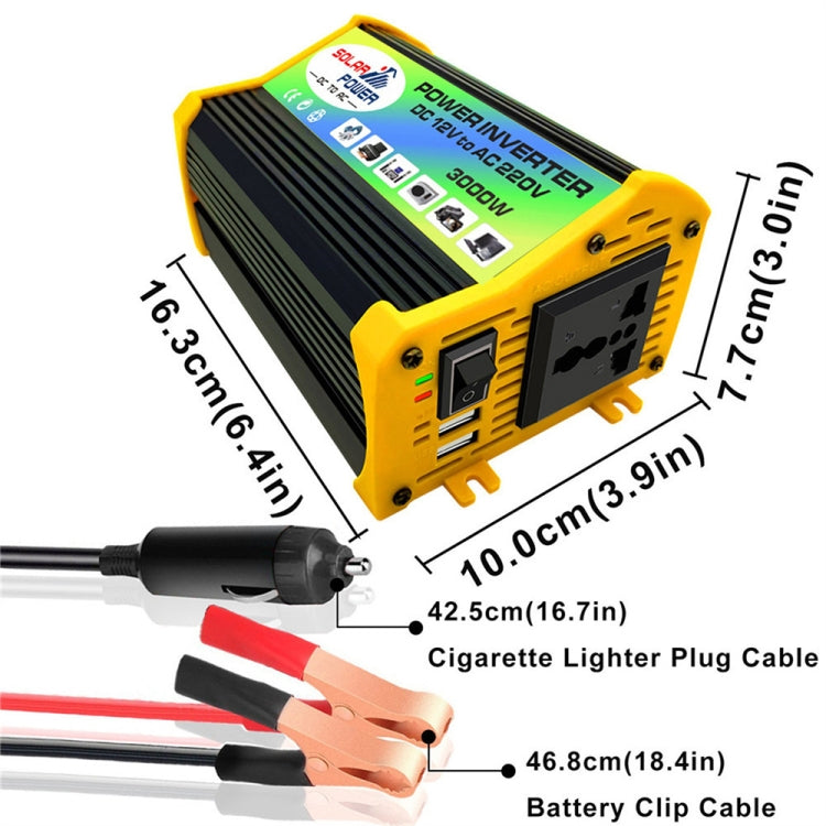 Legend I Generation DC12V to AC110V 3000W Modified Square Wave Car Power Inverter(Black) - Modified Square Wave by buy2fix | Online Shopping UK | buy2fix