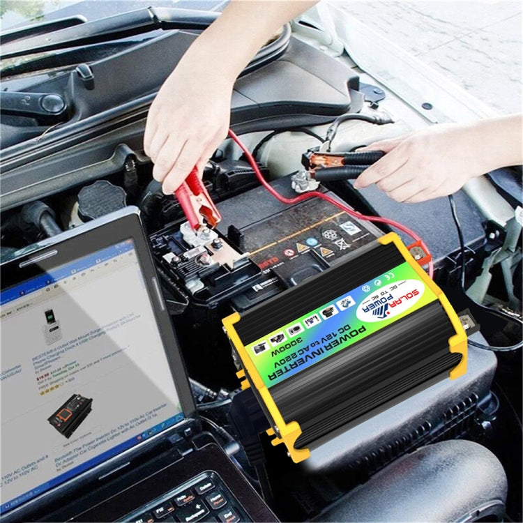 Legend I Generation DC12V to AC110V 3000W Modified Square Wave Car Power Inverter(Black) - Modified Square Wave by buy2fix | Online Shopping UK | buy2fix