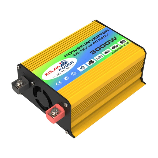Tang I Generation 12V to 220V 3000W Modified Square Wave Intelligent Car Power Inverter with Dual USB(Yellow) - Modified Square Wave by buy2fix | Online Shopping UK | buy2fix