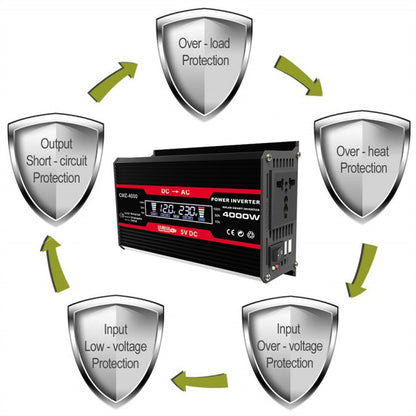 Zhizun Modified Sinewave 12V to 110V 4000W Car Power Inverter(Black) by buy2fix