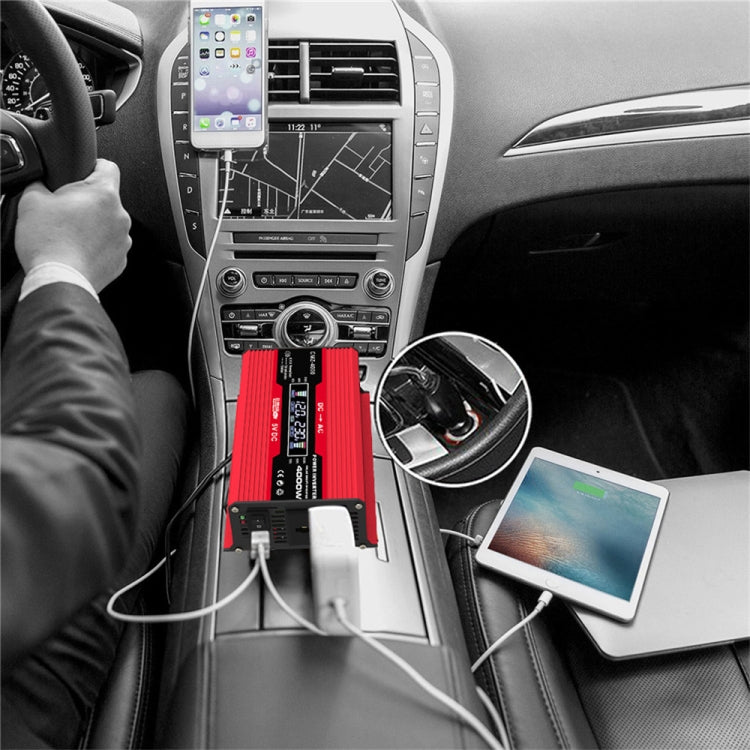 Zhizun Modified Sinewave 12V to 110V 4000W Car Power Inverter(Red) by buy2fix