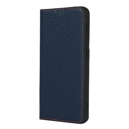 For Samsung Galaxy S21 5G Litchi Genuine Leather Phone Case(Dark Blue) - Galaxy S21+ 5G Cases by buy2fix | Online Shopping UK | buy2fix