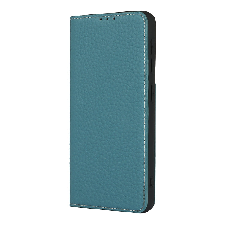 For Samsung Galaxy S21 5G Litchi Genuine Leather Phone Case(Sky Blue) - Galaxy S21+ 5G Cases by buy2fix | Online Shopping UK | buy2fix