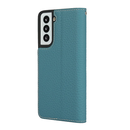 For Samsung Galaxy S21 5G Litchi Genuine Leather Phone Case(Sky Blue) - Galaxy S21+ 5G Cases by buy2fix | Online Shopping UK | buy2fix