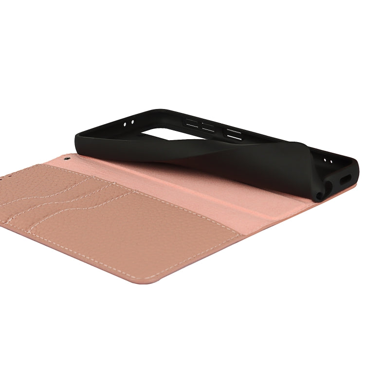 For Samsung Galaxy S21 5G Litchi Genuine Leather Phone Case(Rose Gold) - Galaxy S21+ 5G Cases by buy2fix | Online Shopping UK | buy2fix