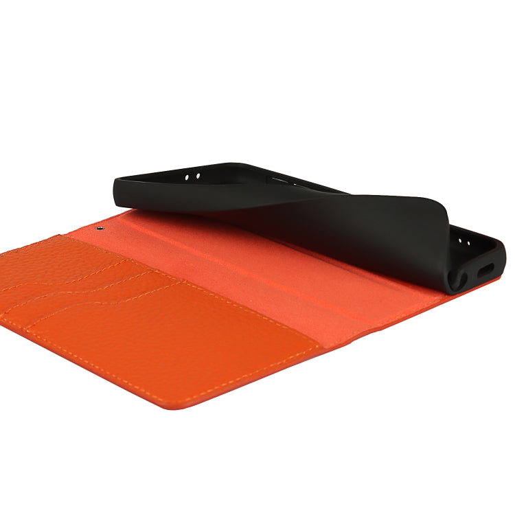 For Samsung Galaxy S21 5G Litchi Genuine Leather Phone Case(Orange) - Galaxy S21+ 5G Cases by buy2fix | Online Shopping UK | buy2fix