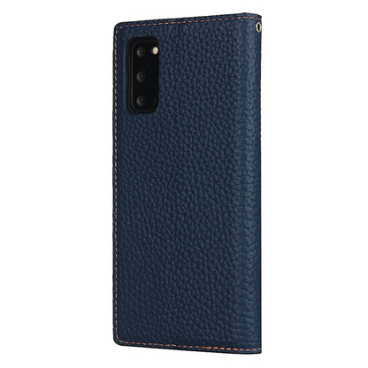 For Samsung Galaxy S20 Litchi Genuine Leather Phone Case(Dark Blue) - Galaxy Phone Cases by buy2fix | Online Shopping UK | buy2fix