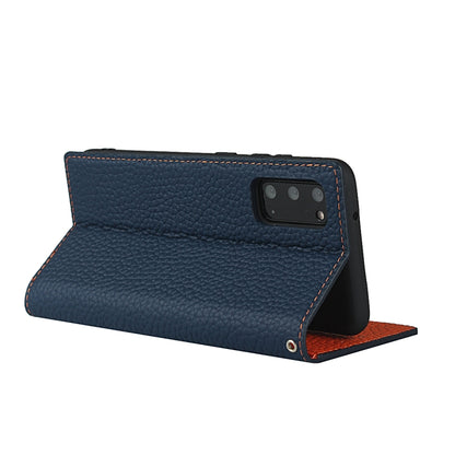 For Samsung Galaxy S20 Litchi Genuine Leather Phone Case(Dark Blue) - Galaxy Phone Cases by buy2fix | Online Shopping UK | buy2fix