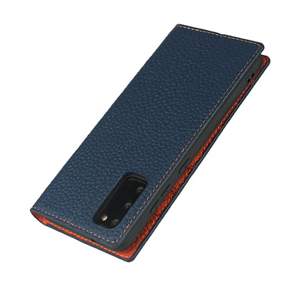For Samsung Galaxy S20 Litchi Genuine Leather Phone Case(Dark Blue) - Galaxy Phone Cases by buy2fix | Online Shopping UK | buy2fix