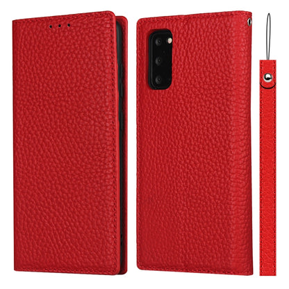 For Samsung Galaxy S20 Litchi Genuine Leather Phone Case(Red) - Galaxy Phone Cases by buy2fix | Online Shopping UK | buy2fix