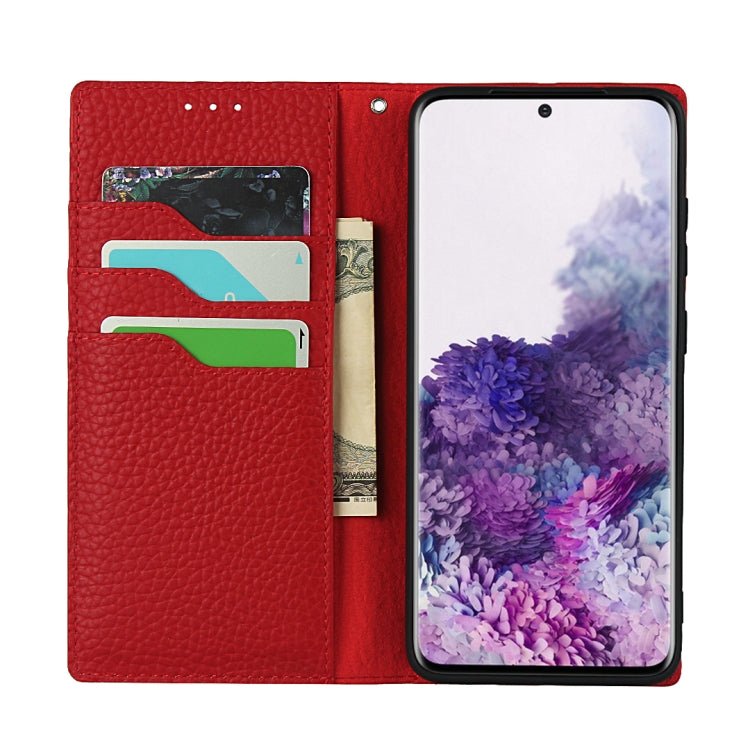 For Samsung Galaxy S20 Litchi Genuine Leather Phone Case(Red) - Galaxy Phone Cases by buy2fix | Online Shopping UK | buy2fix
